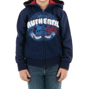 Levi's Boys' Dark Blue Red Full Zip Hooded Casual Comfort Hoodie Size 7/8